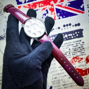 Часы женские Chopard Argent Geneve S9204 со стразами Баклажановый