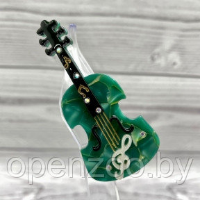 Бижутерия брошь для музыканта Скрипка 6.5 см Цвет Зеленый кварц - фото 1 - id-p171440399