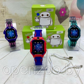 Детские умные часы Smart Baby Watch  Q19 Красные с синим ремешком