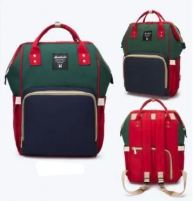 Сумка - рюкзак для мамы Baby Mo с USB / Цветотерапия, качество, стиль Цвет MIX с карабином и креплением - фото 1 - id-p109389580