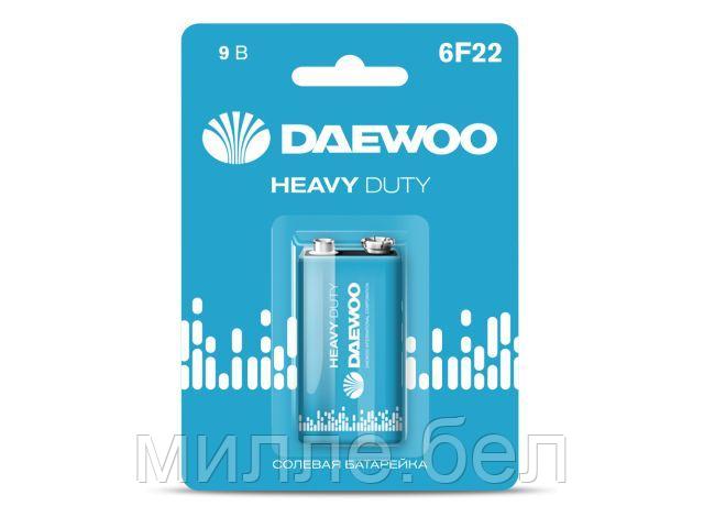 Батарейка 6F22 9V солевая крона DAEWOO Heavy Duty - фото 1 - id-p196337533