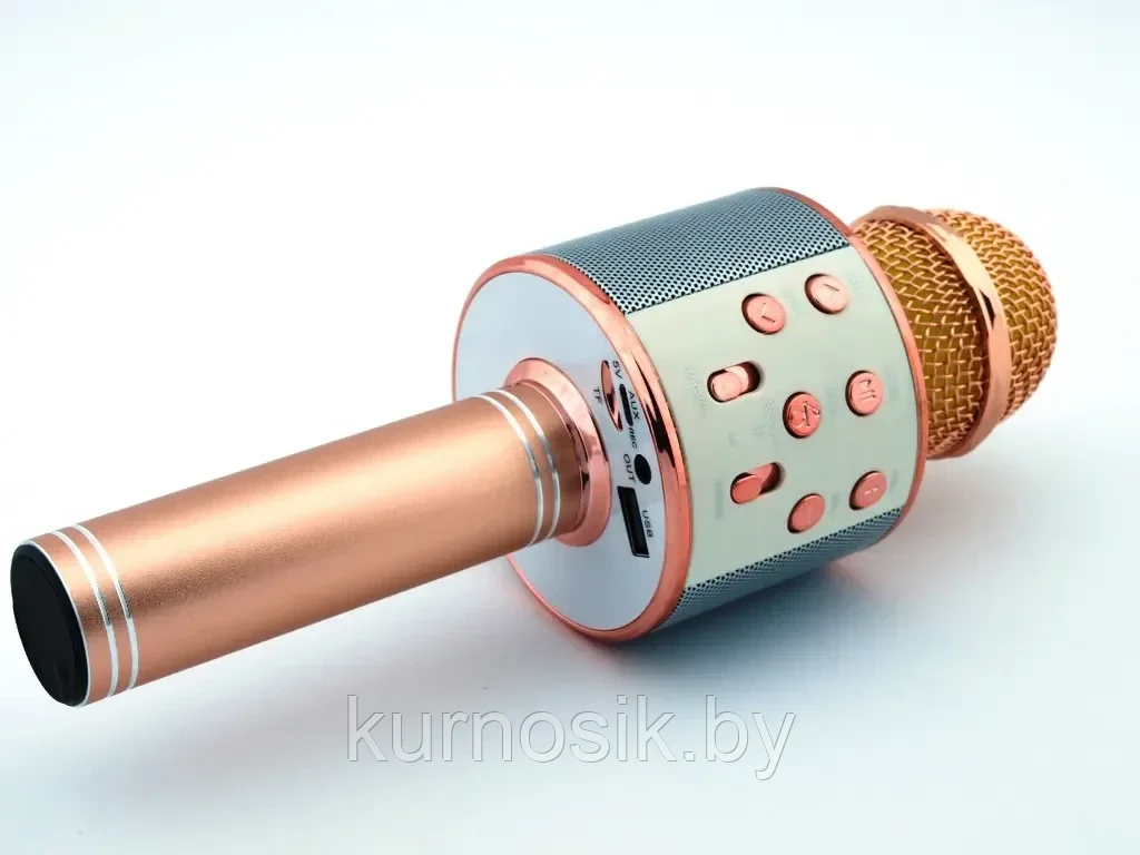 Микрофон с функцией караоке Handheld, rose gold, KTV-858 (копия) - фото 2 - id-p196349758