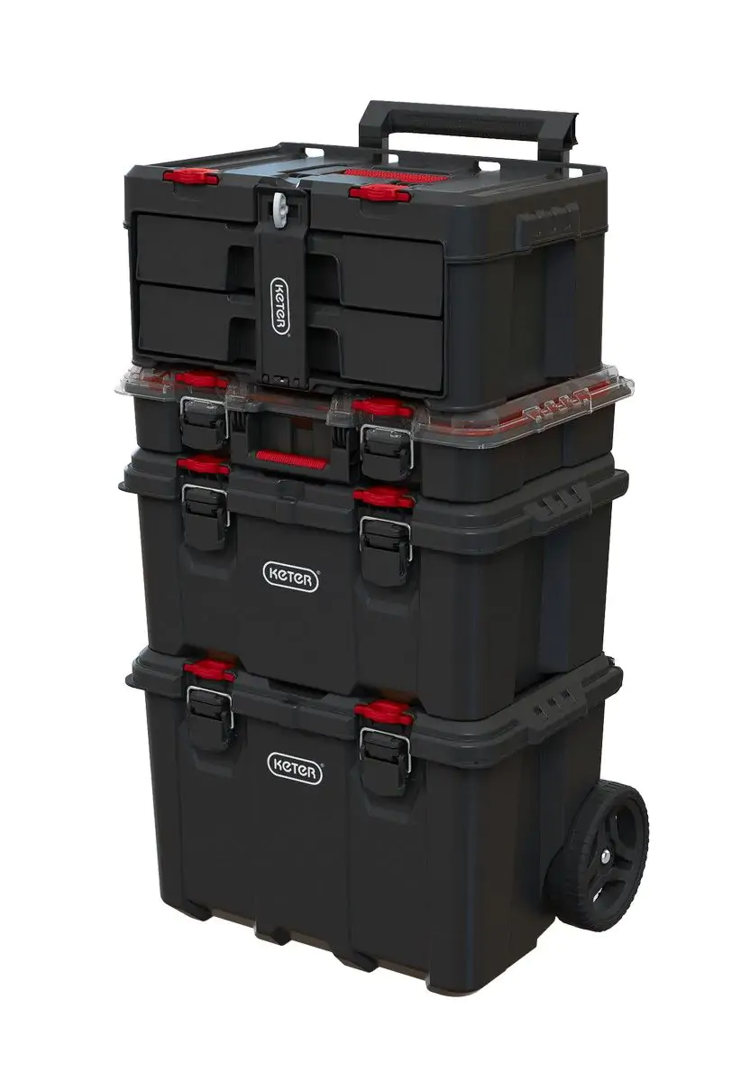 Ящик для инструментов Keter Stack'N'Roll 2 Drawers, чёрный/красный - фото 4 - id-p191638907