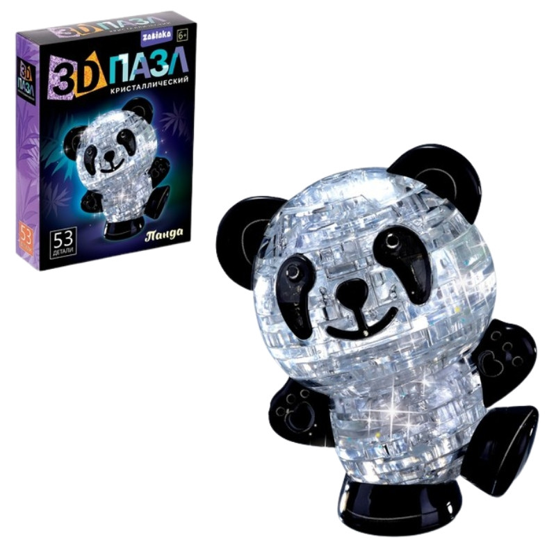 3D пазл кристаллический «Панда» 53 детали Crystal Puzzle