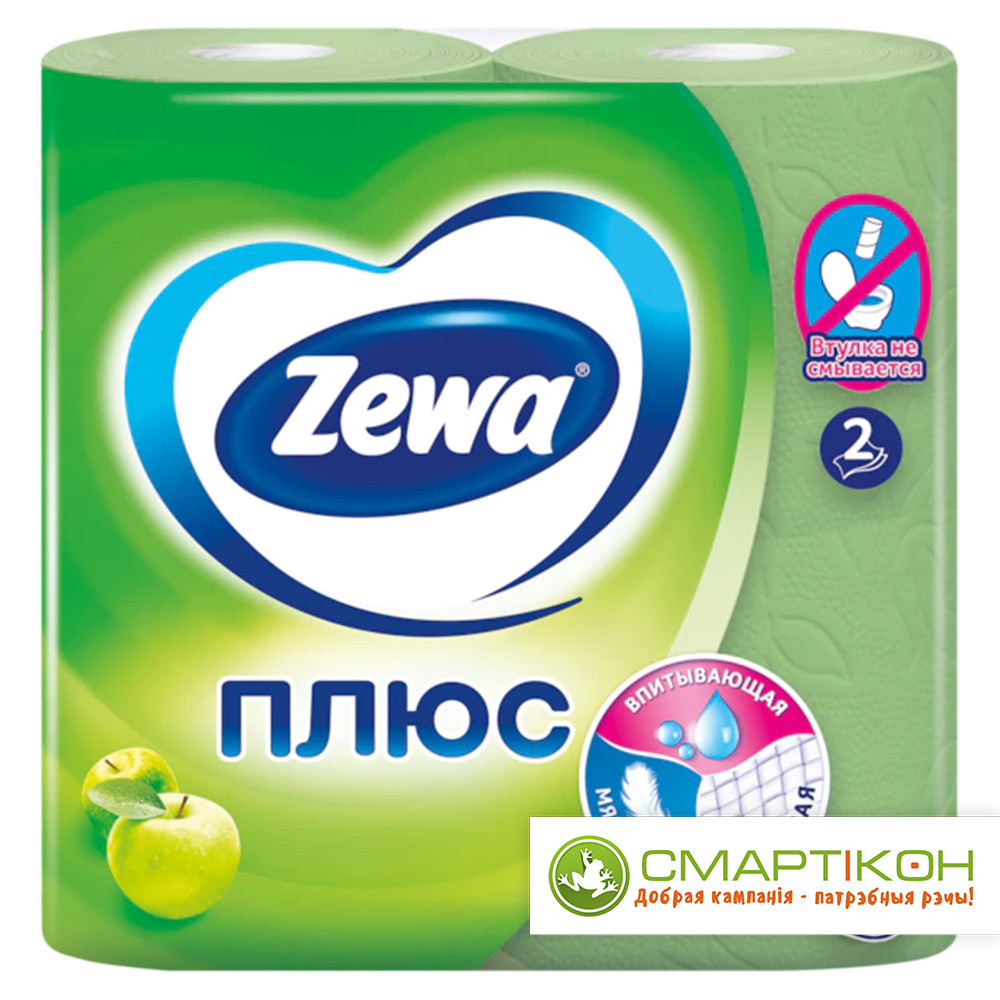 Ароматизированная туалетная бумага Zewa плюс Яблоко, 1*4 рул (24)