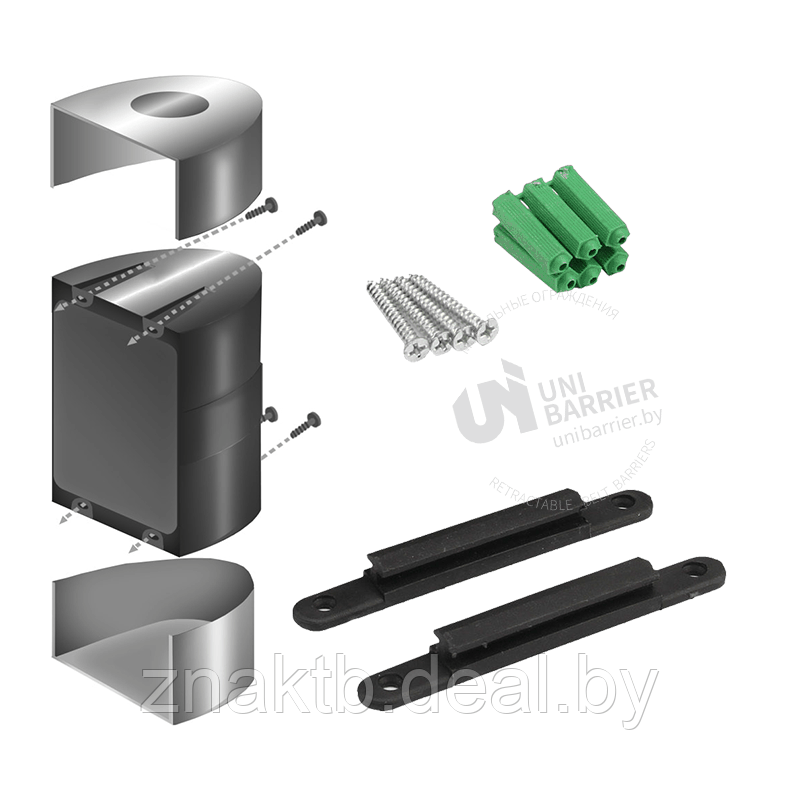 Настенный блок UniWall-150 пластиковый черный с красной лентой 5 метров - фото 2 - id-p196355114