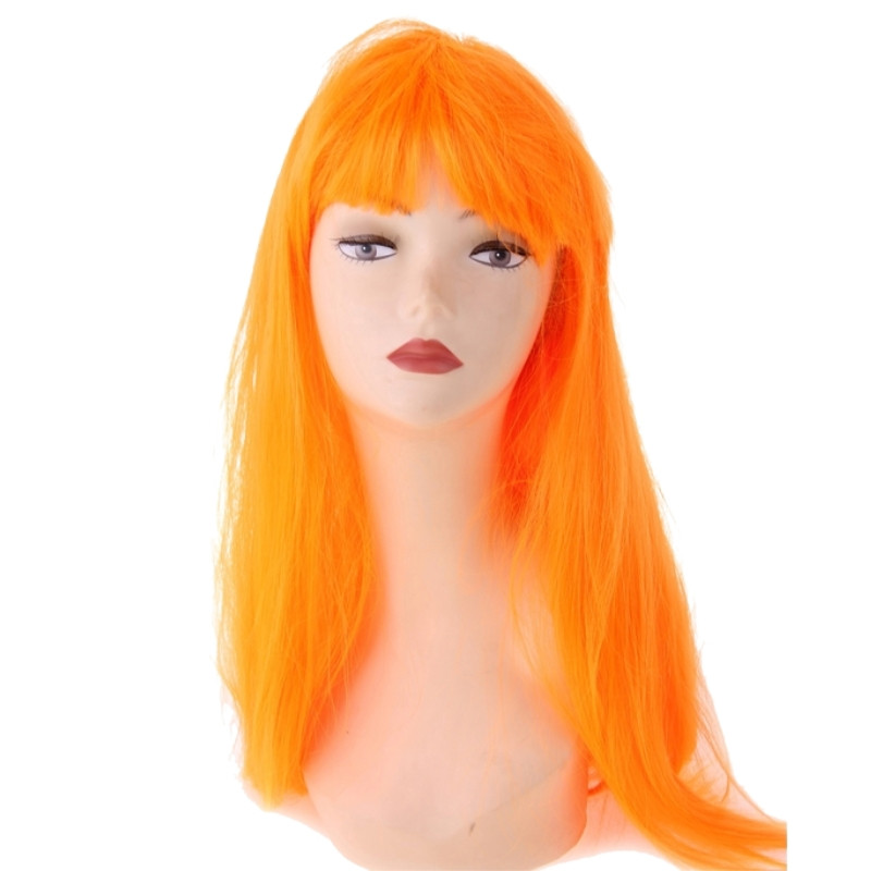 Карнавальный парик длинные прямые волосы цвет оранжевый - фото 1 - id-p196355113