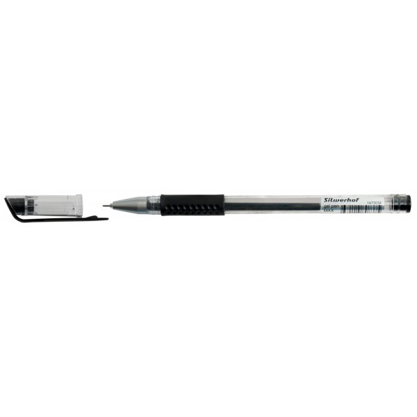 Ручка гелевая Silwerhof ADVANCE (026158-02) 0.5мм резин. манжета черные чернила - фото 2 - id-p196355210