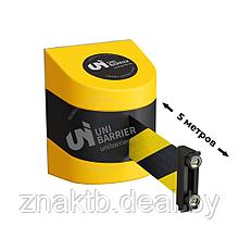 Настенный блок UniWall-150 пластиковый желтый с черно-желтой лентой 5 метров