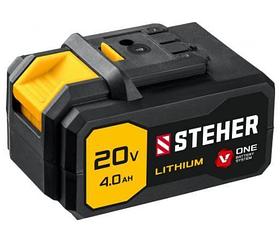 STEHER V1-20-4, 20В, LI-ION, 4 Ач, тип V1, аккумуляторная батарея.