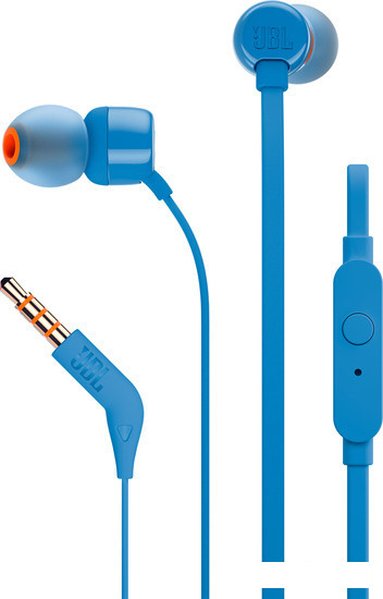 Наушники с микрофоном JBL T110 (синий) - фото 1 - id-p195063144