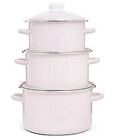 ЭСТЕТ Набор посуды ЭТ-75235 "Розовый" цилиндрический 2.0+3.0+4.0л 6 пр