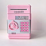 Сейф копилка с кодовым замком детский, розовая, фото 4