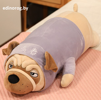Мягкая игрушка Собачка, подушечка Бульдог 70 см.
