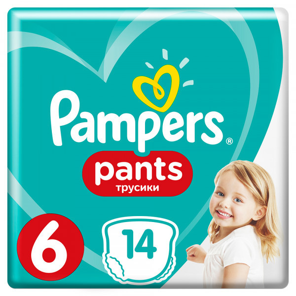 Подгузники-трусики Pampers Pants 6 (>15кг) 14шт - фото 1 - id-p196378710