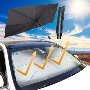 Солнцезащитный зонт для лобового стекла автомобиля, светоотражающий, складной 75 х 130 см - фото 1 - id-p181603552