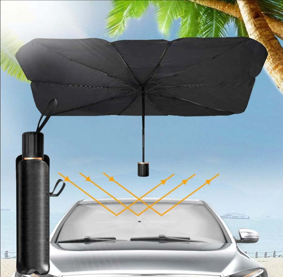 Солнцезащитный зонт для лобового стекла автомобиля, светоотражающий, складной 75 х 130 см - фото 4 - id-p181603552