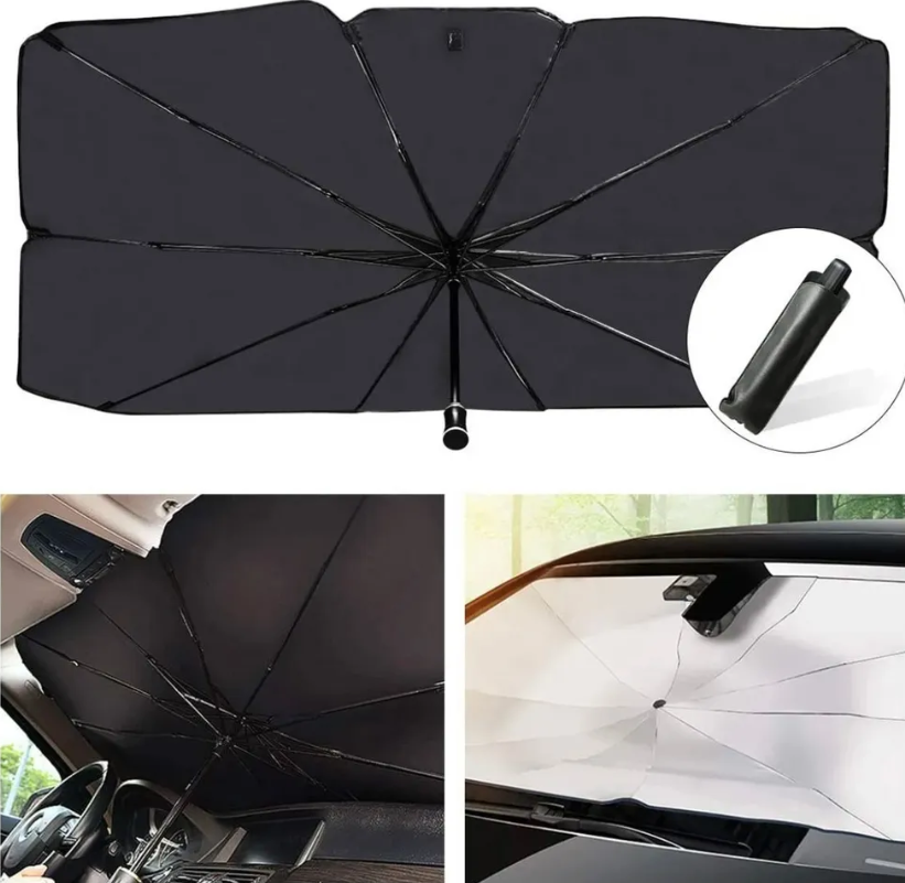 Солнцезащитный зонт для лобового стекла автомобиля, светоотражающий, складной 75 х 130 см - фото 6 - id-p181603552