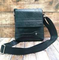 Мужская сумка (планшет), 18523 см, отд. на молнии, наружный карман, длинный ремень, цв.черный