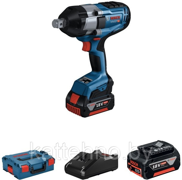 Гайковерт BOSCH GDS 18V-1050 H (2xGBA 18 В 5 Ач + GAL 18V-40) - фото 1 - id-p196418701