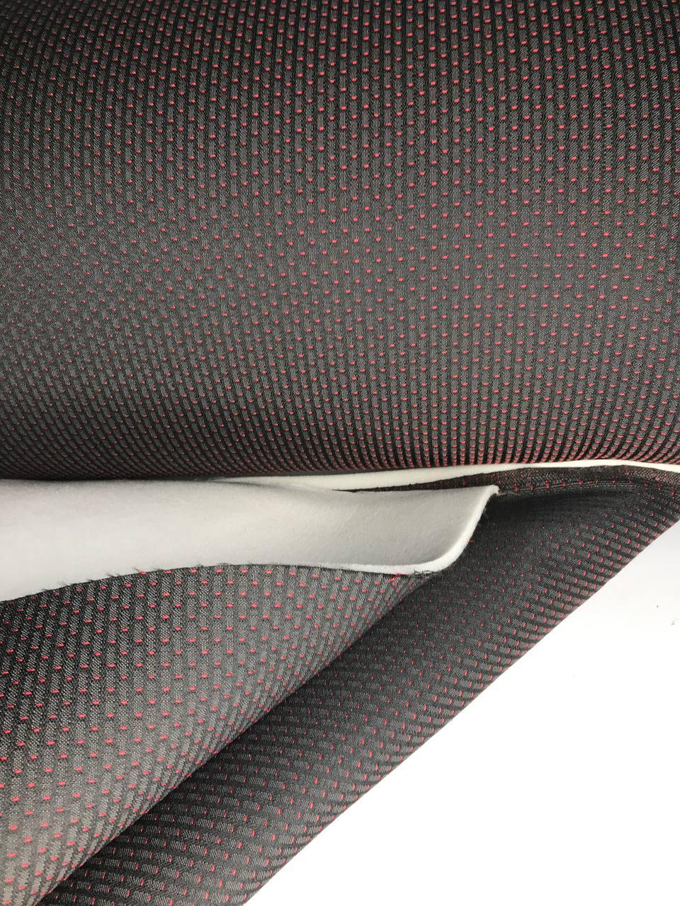 Автомобильная ткань для сидений Жаккард ( черный в красную точку) - фото 2 - id-p196419302