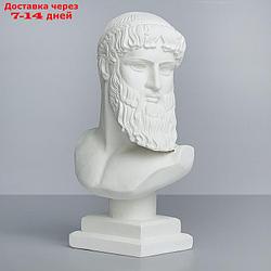 Гипсовая фигура. Известные люди: бюст Зевса - Посейдона "Мастерская Экорше", 17 х 9 х 29 см