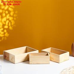 Кашпо деревянное 20×11×8.5 см Элегант "Классик", 3 в 1, МАССИВ СОСНЫ Дарим Красиво