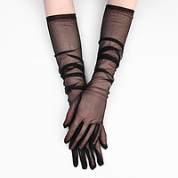 Карнавальные перчатки цвет черный прозрачные длинные