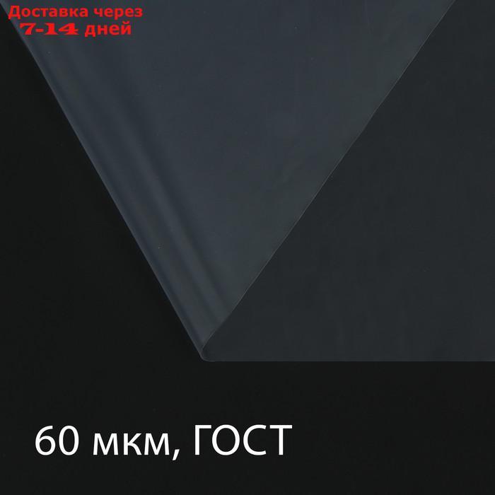 Плёнка полиэтиленовая, толщина 60 мкм, 3 × 10 м, рукав (1,5 м × 2), прозрачная, 1 сорт, ГОСТ 10354-82