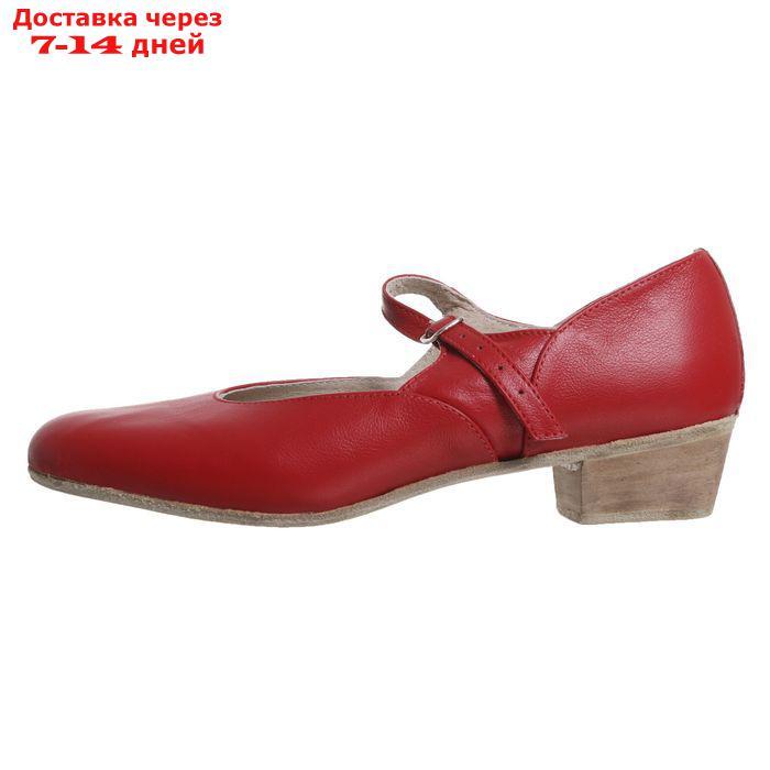 Туфли народные женские, длина по стельке 24,5 см, цвет красный - фото 2 - id-p196373652