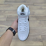 Кроссовки Nike Air Force 1 Mid White Black с мехом, фото 3