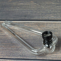 Курительный девайс стеклянный двойная трубка с приемником и сеточкой