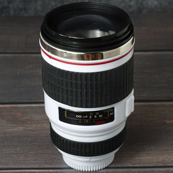 Термокружка объектив c линзой Lens Cup Белая 300 мл - фото 3 - id-p196484045