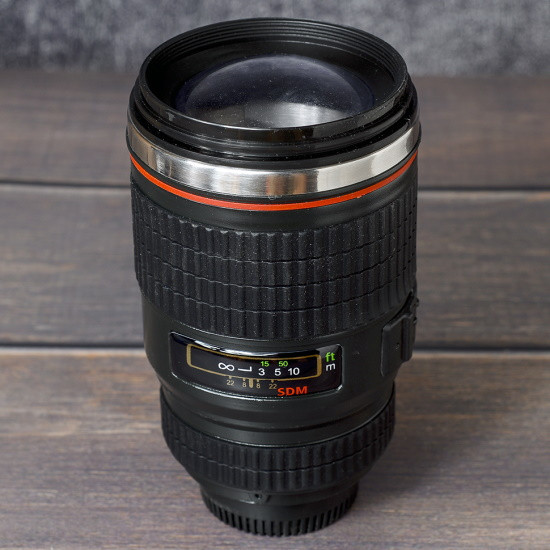 Термокружка объектив c линзой Lens Cup Черная 300 мл - фото 2 - id-p196484047