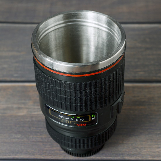 Термокружка объектив c линзой Lens Cup Черная 300 мл - фото 6 - id-p196484047