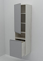 Шкаф-пенал подвесной Дана Оптима 30 П с корзиной (сосна касцина/оникс серый) левый
