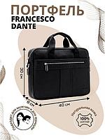 Портфель мужской женский кожаный натуральный деловой VS27 черная сумка для документов дипломат