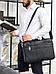 Портфель мужской женский кожаный натуральный деловой VS27 черная сумка для документов дипломат, фото 10