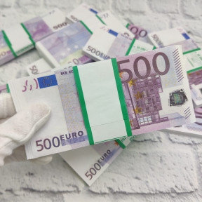Купюры бутафорные доллары, евро, рубли (1 пачка) 500 Euro бутафорных (100 шт. в пачке)