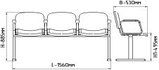 Сидения секционные,  стулья  со  столиками в подлокотнике, фото 3