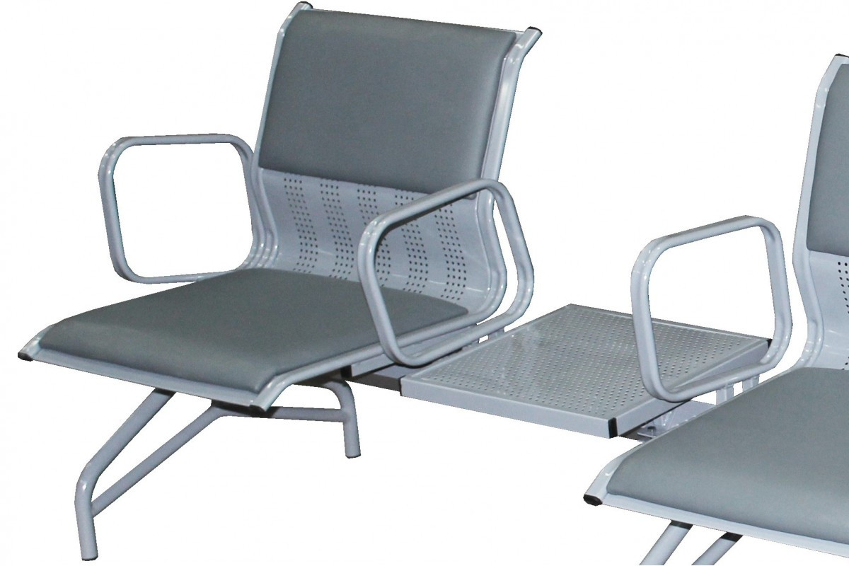 Секция стульев с широким посадочным местом из перфорированного металла. - фото 6 - id-p196493381