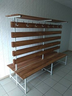 Скамья гардеробная с вешалкой двухсторонняя