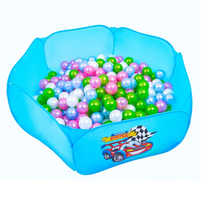 Шарики для сухого бассейна «Перламутровые», диаметр шара 7,5 см, набор 100 штук, цвет розовый, голубой, белый, - фото 1 - id-p196496973
