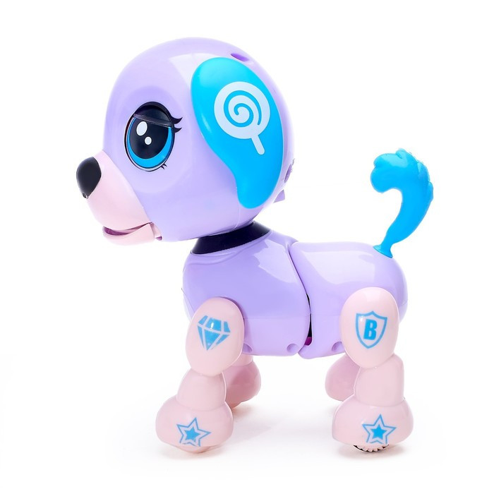Интерактивная игрушка-щенок «Маленький друг», поёт песенки, отвечает на вопросы, цвет фиолетовый - фото 2 - id-p196497597