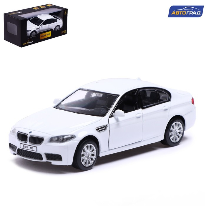 Машина металлическая BMW M5, 1:32, открываются двери, инерция, цвет белый - фото 1 - id-p196496678