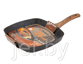 Сковорода-гриль, ф 26х4.5 см,алюминиевое антипригарное покрытие, для индукционной плиты, серия HARDY PLUS