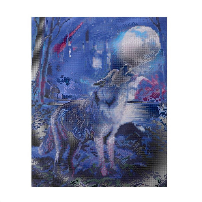 Алмазная мозаика с полным заполнением «Волк в лесу» 40х50 см, на подрамнике - фото 3 - id-p196498536