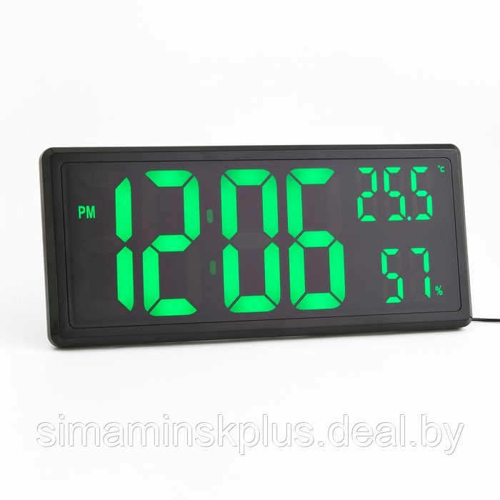 Часы электронные настенные, настольные, с будильником, 36 х 3 х 15 см - фото 3 - id-p196498492