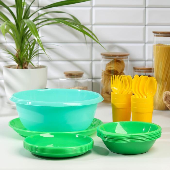 Набор посуды Альт-Пласт «Всегда с собой», на 6 персон, 32 предмета - фото 1 - id-p196498937