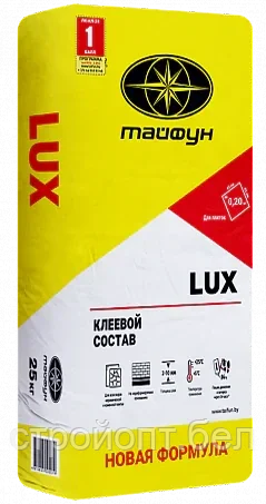 Клей для плитки Тайфун Мастер LUX (Люкс), 25 кг, РБ